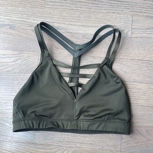 Victoria Sport VSX Olive Green Strappy Sports Bra Size XSmall